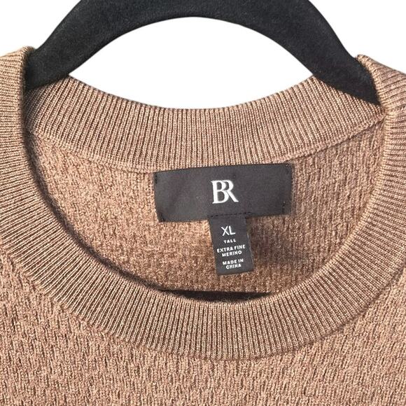Banana Republic Men's XL Tall Extra Fine Merino Wool Crewneck Sweater Camel - Picture 6 of 8